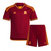 Koszulka piłkarska AS Roma Lorenzo Pellegrini #7 Strój Domowy dla dzieci 2023-24 tanio Krótki Rękaw (+ Krótkie spodenki)